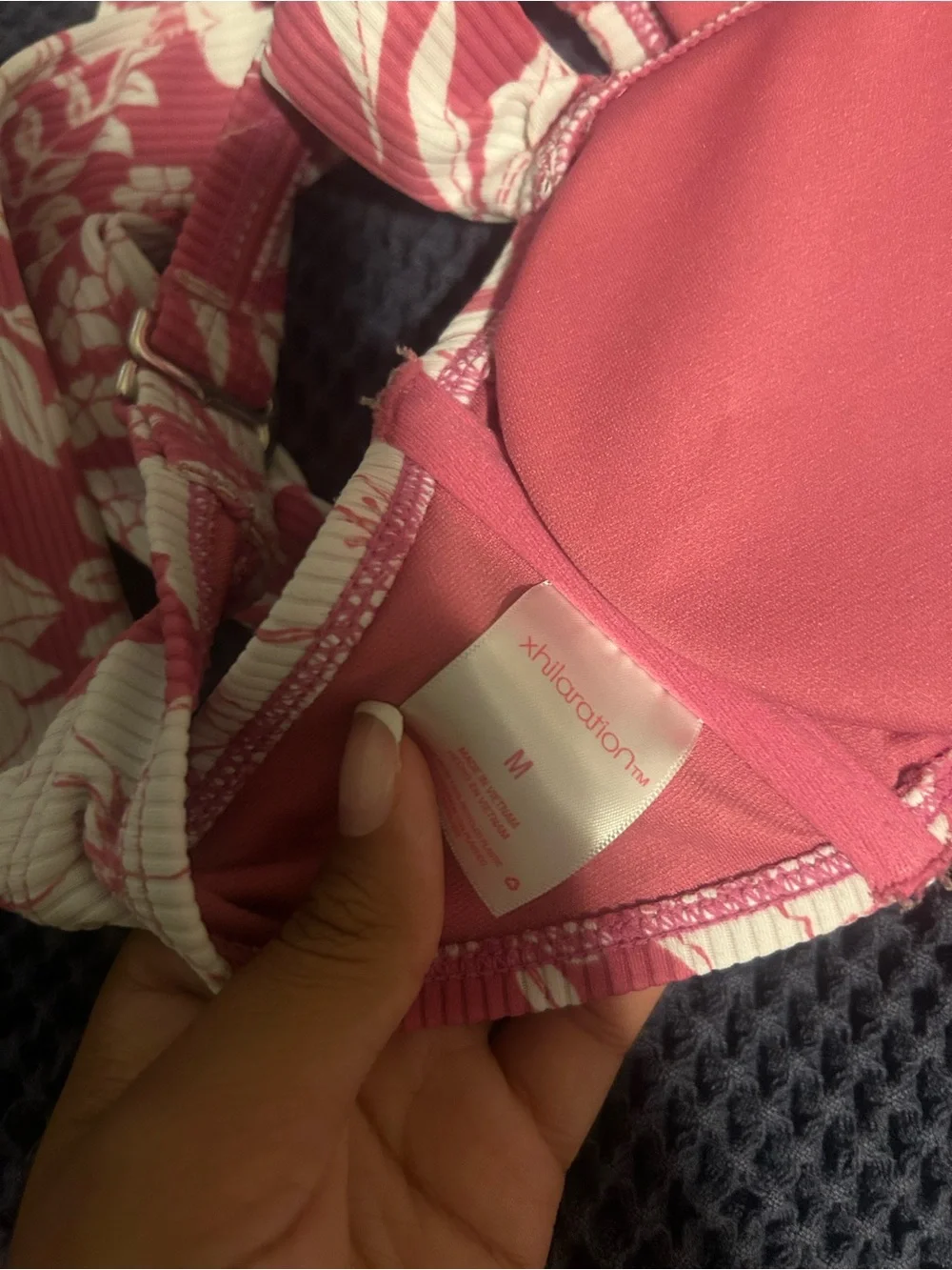 Xhilaration Pink & White Floral Knot-Front Bikini Set